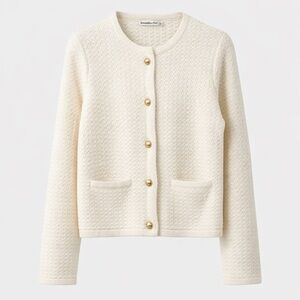 Abercrombie & Fitch Cream Textured Cardigan – Size Large – Like New